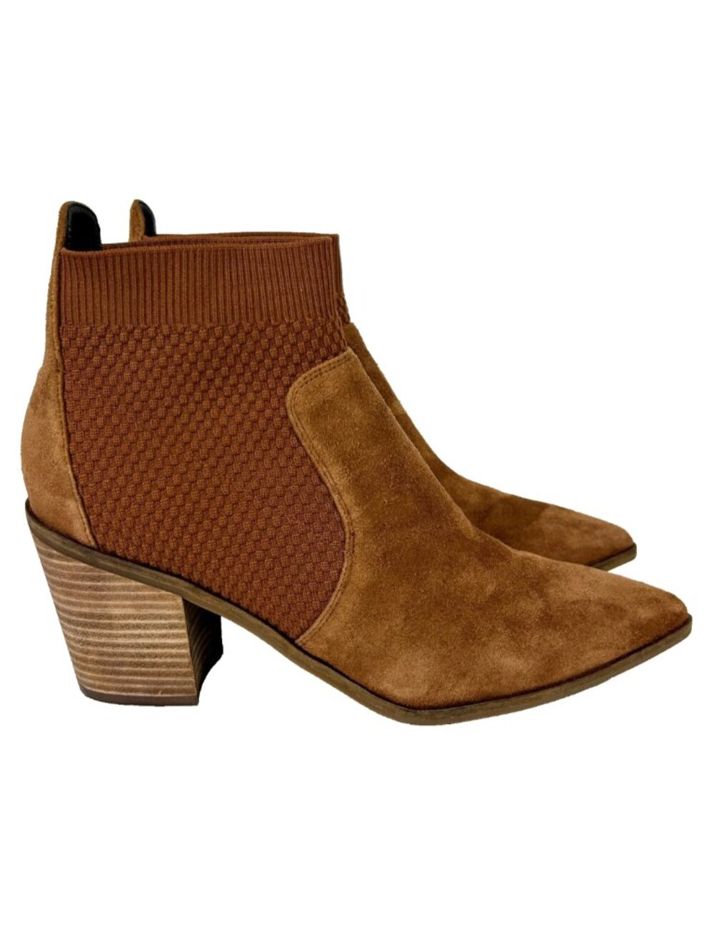 Cole Haan Maggie Suede Tan Ankle Chelsea Boots Heeled Booties Pointed Toe 10.5